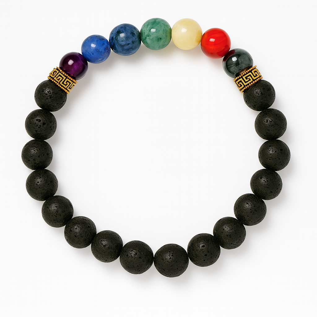 Lava Stone with 7 Chakra Bracelet