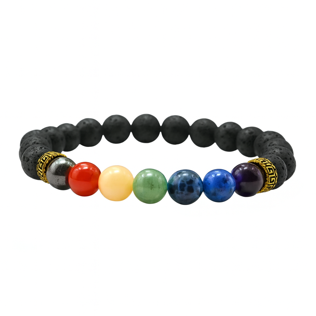 Lava Stone with 7 Chakra Bracelet